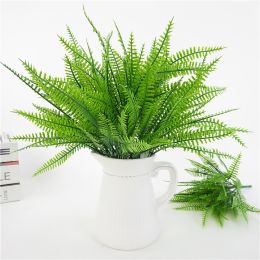 2Pcs Artificial Plants Realistic Plastic Fake Green Plant for Home Decor