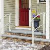1pcs Artisasset Outdoor 1-3 Steps Adjustable Wrought Iron Handrails White
