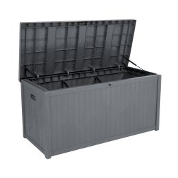 Free shipping 113gal 430L Outdoor Garden Plastic Storage Deck Box Chest Tools Cushions Toys Lockable Seat Waterproof  YJ