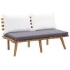Garden Bench with Cushions 45.3" Solid Acacia Wood