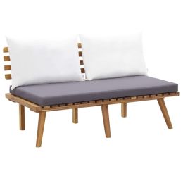 Garden Bench with Cushions 45.3" Solid Acacia Wood