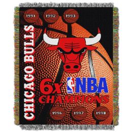 Bulls CS OFFICIAL National Basketball Association, Commemorative 48"x 60" Woven Tapestry Throw by The Northwest Company - 1NBA/05150/0004/RET
