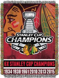 Blackhawks OFFICIAL National Hockey League, Commemorative 48"x 60" Woven Tapestry Throw by The Northwest Company - 1NHL/05140/0004/RET