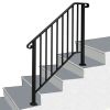 Artisasset Matte Black Outdoor 3 Level Iron Handrail RT