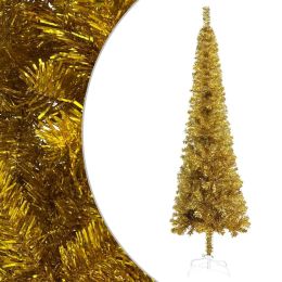 Slim Christmas Tree Gold 70.9"