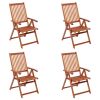 Folding Patio Chairs 4 pcs Solid Acacia Wood