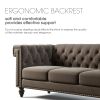 [New+video] 82.75"Sofa Low Back Tufted 3-Seater Sofa, Key Arms,Nailhead,Velvet,