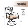 MEOOEM Outdoor Patio Swivel Chairs Set of 2 Patio Metal Dining Rocker Chair with Cushion Suports 250lbs for Garden Backyard Black