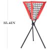 Portable Batting Movable Baseball & Softball Practice Ball Caddy Stands Foldable Pyramid Net Stand Training Softball Tennis Ball - red