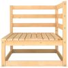 Garden Corner Sofa with Gray Cushions Solid Pinewood