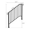 Artisasset Matte Black Outdoor 3 Level Iron Handrail RT