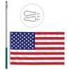 US Flag and Pole Aluminum 19.7'