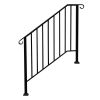 Artisasset Matte Black Outdoor 3 Level Iron Handrail RT