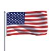 US Flag and Pole Aluminum 19.7'