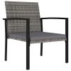 Garden Dining Chairs 2 pcs Poly Rattan Gray