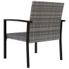Garden Dining Chairs 2 pcs Poly Rattan Gray