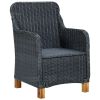 Garden Chairs with Cushions 2 pcs Poly Rattan Dark Gray