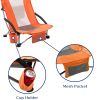 Outdoor Beach Chair High Back Folding Mesh Low Seat Sand Chair,1 Pack