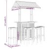 5 Piece Patio Bar Set Solid Wood Acacia