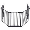 5-Panel Metal Baby Playpen Fireplace Safety Fence, Extra Wide Barrier Gate for Indoor Baby/Pet /Christmas Tree XH