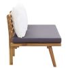 Garden Bench with Cushions 45.3" Solid Acacia Wood