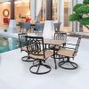 MEOOEM Outdoor Patio Swivel Chairs Set of 2 Patio Metal Dining Rocker Chair with Cushion Suports 250lbs for Garden Backyard Black