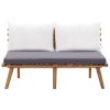 Garden Bench with Cushions 45.3" Solid Acacia Wood