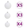 Christmas Garland with LEDs&Ball Set Green 32.8' PVC