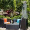 40000BTU Pyramid Propane Patio Heater, Quartz Glass Tube, Bronze