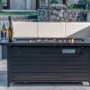 57in Outdoor Gas Fire Pit 50000 BTU Bronze Rectangular Propane Fire Pit Table