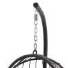 In door outdoor patio Wicker Hanging Chair Swing Chair Patio Egg Chair UV Resistant Dark grey cushion Aluminum frame