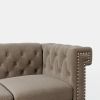 [New+video] 82.75"Sofa Low Back Tufted 3-Seater Sofa, Key Arms,Nailhead,Velvet,