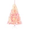 Pre-lit Artificial Christmas 2-Piece Set, 5FT Pink Christmas Tree with 6 feet Garland