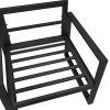 Outdoor Patio Furniture Sets,  Conversation Set Modern Black Metal Sectional Sofa with Grey Cushion