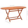 Folding Garden Table 63"x33.5"x29.5" Solid Eucalyptus Wood