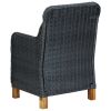 Garden Chairs with Cushions 2 pcs Poly Rattan Dark Gray