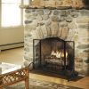 40x29in Mesh Fireplace Screen with Single Door, Wrought Iron Panel Fire Spark Guard Gate Safety Protector (Black)
