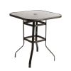 Patio Garden Outdoor Bistro Tempered Glass Dining Table