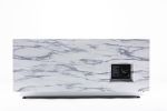 Outdoor 50,000BTU Rectangle Propane Fire Pit Table, Light Grey concrete style finish Metal gas fire