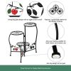 Artisasset Paint Painted Blade Shape 3 Blocks Plant Stand Black--YS