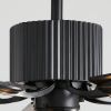 64W 52 Inch Matte Black Wrought Iron Spray Paint 5 Leaves With Remote Control Industrial Wind Fan Lamp Chandelier
