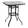 Patio Garden Outdoor Bistro Tempered Glass Dining Table