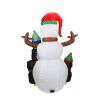 1.4M Tall Lighted Christmas Inflatable Santa Claus and Snowman Archway with Bow LED Lights Yard Art Decoration
