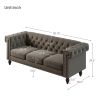 [New+video] 82.75"Sofa Low Back Tufted 3-Seater Sofa, Key Arms,Nailhead,Velvet,