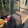 MEOOEM Outdoor Patio Swivel Chairs Set of 2 Patio Metal Dining Rocker Chair with Cushion Suports 250lbs for Garden Backyard Black