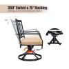 MEOOEM Outdoor Patio Swivel Chairs Set of 2 Patio Metal Dining Rocker Chair with Cushion Suports 250lbs for Garden Backyard Black