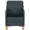 Garden Chairs with Cushions 2 pcs Poly Rattan Dark Gray
