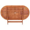Folding Garden Table 63"x33.5"x29.5" Solid Eucalyptus Wood