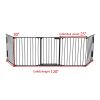 5-Panel Metal Baby Playpen Fireplace Safety Fence, Extra Wide Barrier Gate for Indoor Baby/Pet /Christmas Tree XH
