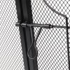 40x29in Mesh Fireplace Screen with Single Door, Wrought Iron Panel Fire Spark Guard Gate Safety Protector (Black)